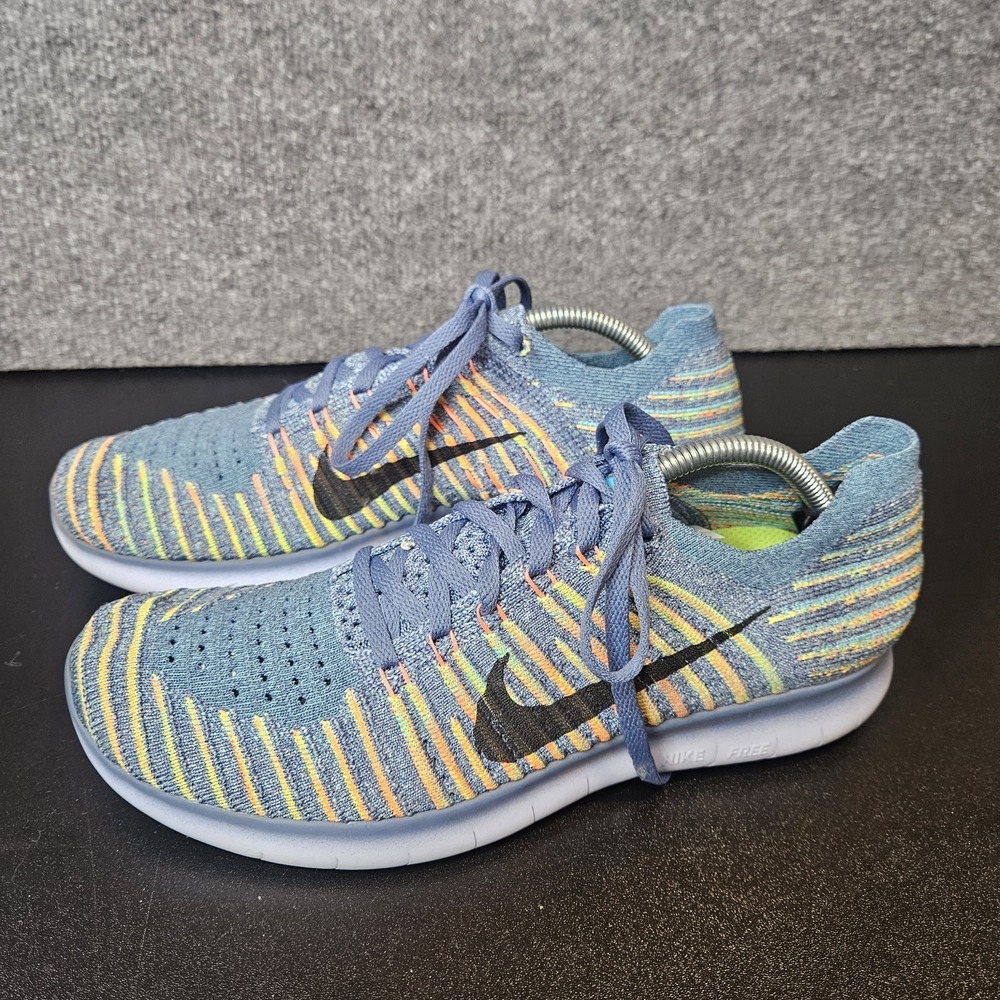 Nike Women's Free RN Flyknit Sneakers Size 8.5 #831070-405 Running Training - Picture 2 of 9